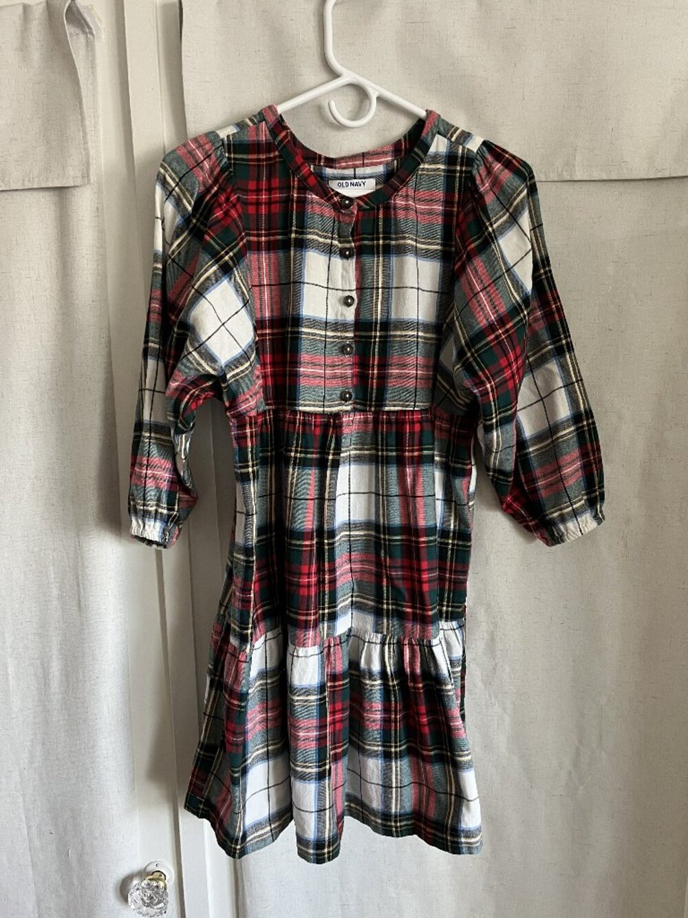 Old Navy Plaid Button-Front Kids Dress